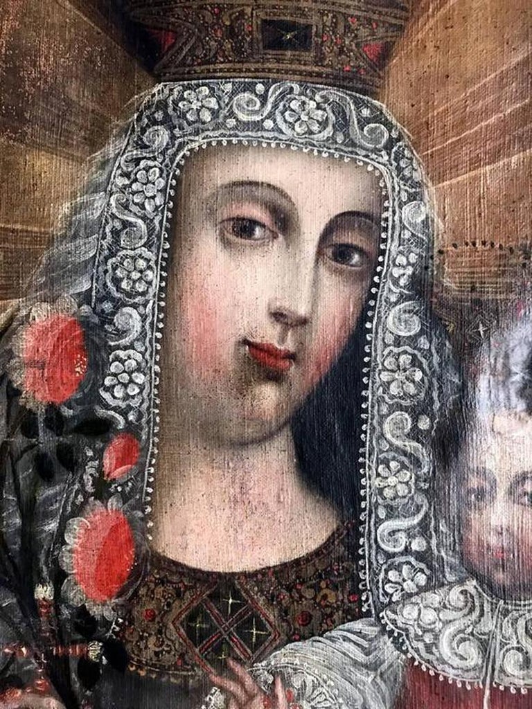 Framed Antique Spanish Colonial Painting Cuzco School For Sale at 1stdibs