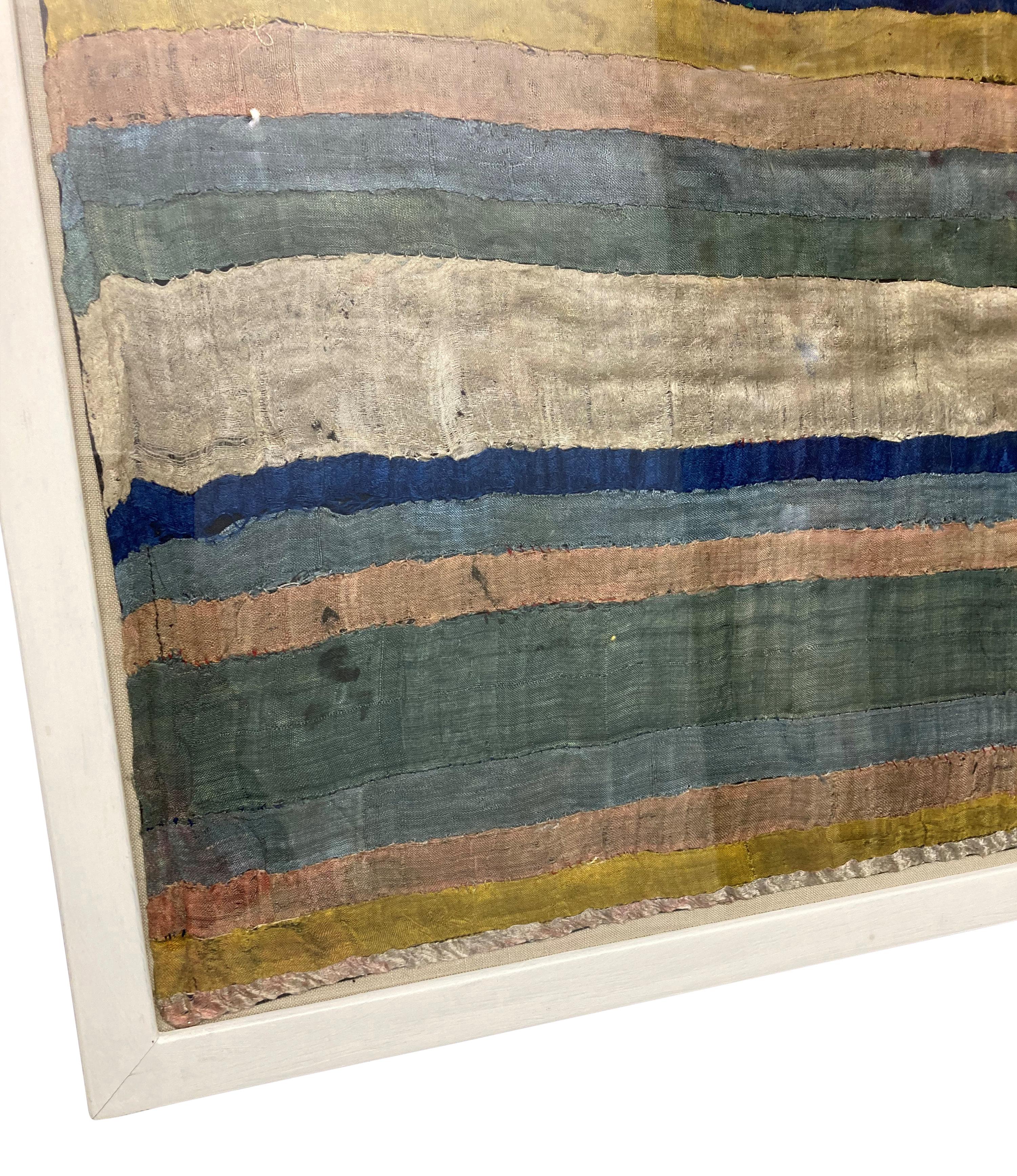 Gerahmtes antikes tibetisches Textil im Zustand „Gut“ im Angebot in London, GB