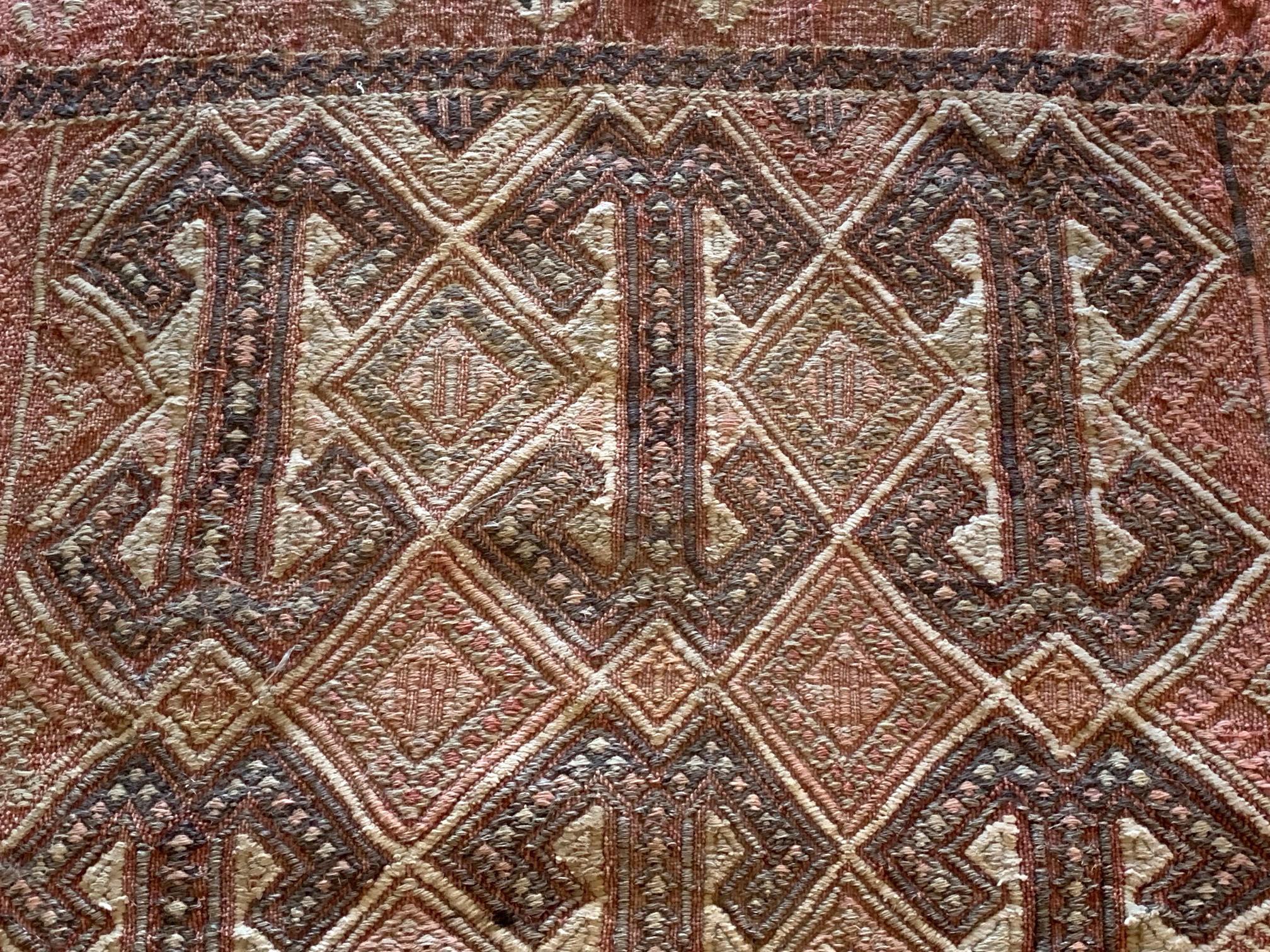 Afghan Framed Antique Turkish Tribal Textile Fragment