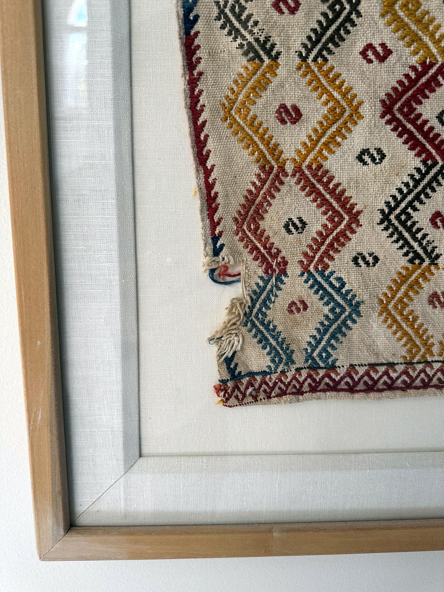 Framed Antique Woven Anatolian Woven Textile For Sale 6