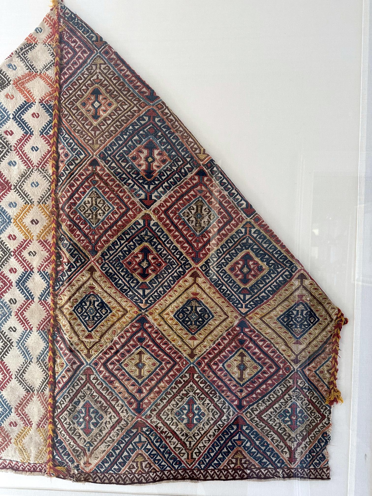 Framed Antique Woven Anatolian Woven Textile In Good Condition For Sale In Atlanta, GA