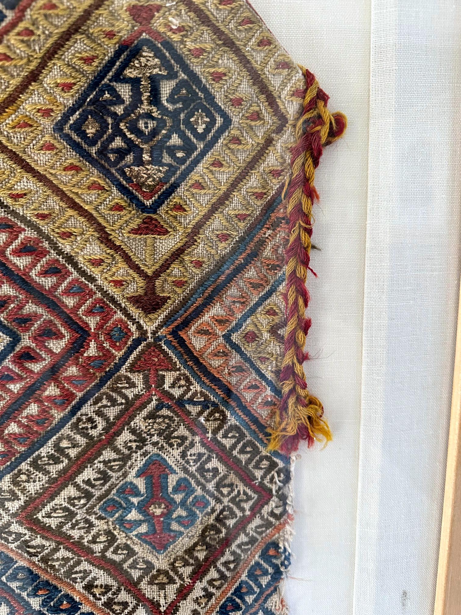 Framed Antique Woven Anatolian Woven Textile For Sale 2