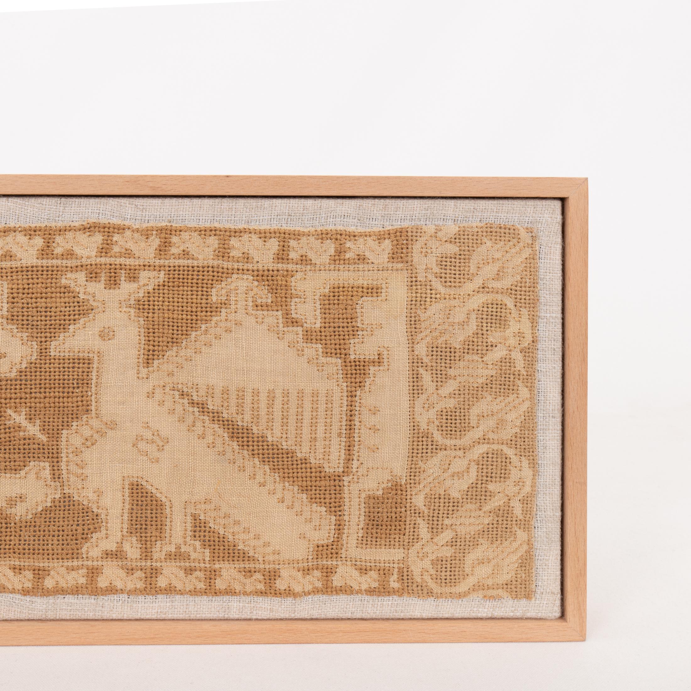 19th Century Framed AntiqueItalianEmbroidery Fragment , 19th C. For Sale