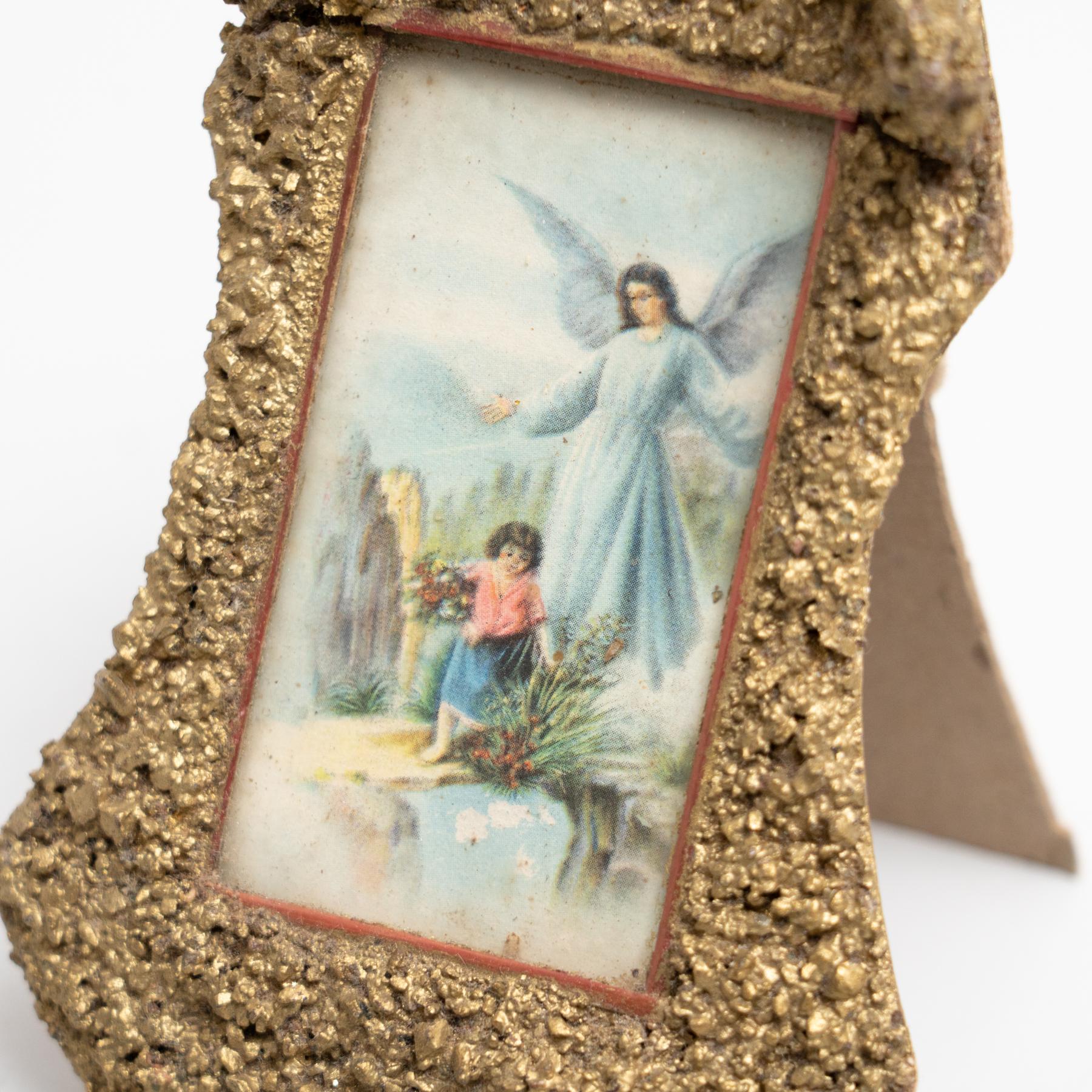 Paper Framed Anunciation Image, circa 1950 For Sale