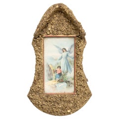 Antique Framed Anunciation Image, circa 1950