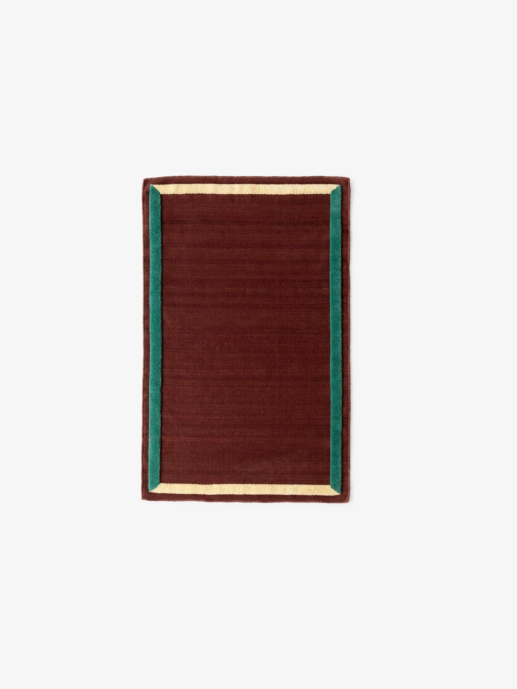 Scandinavian Modern Framed AP13 Rug, Plum, Designed by All the Way to Paris for &T For Sale