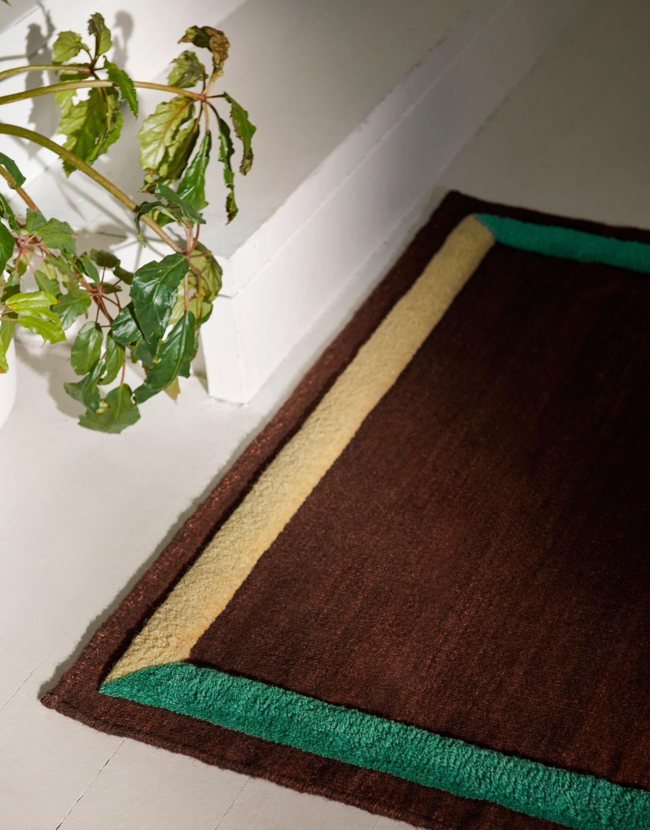 Wool Framed AP13 Rug, Plum, Designed by All the Way to Paris for &T For Sale