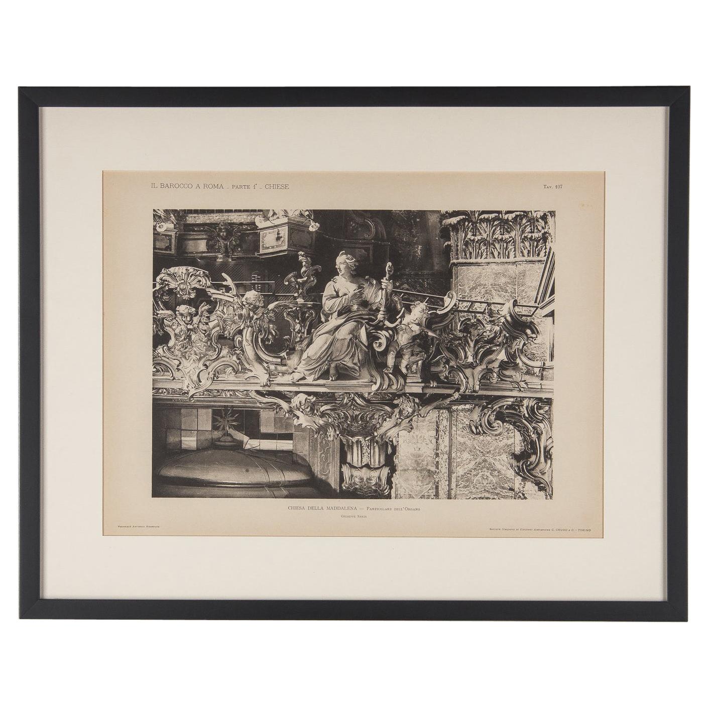 Framed Architectural Print, Italy, Early 1900s For Sale