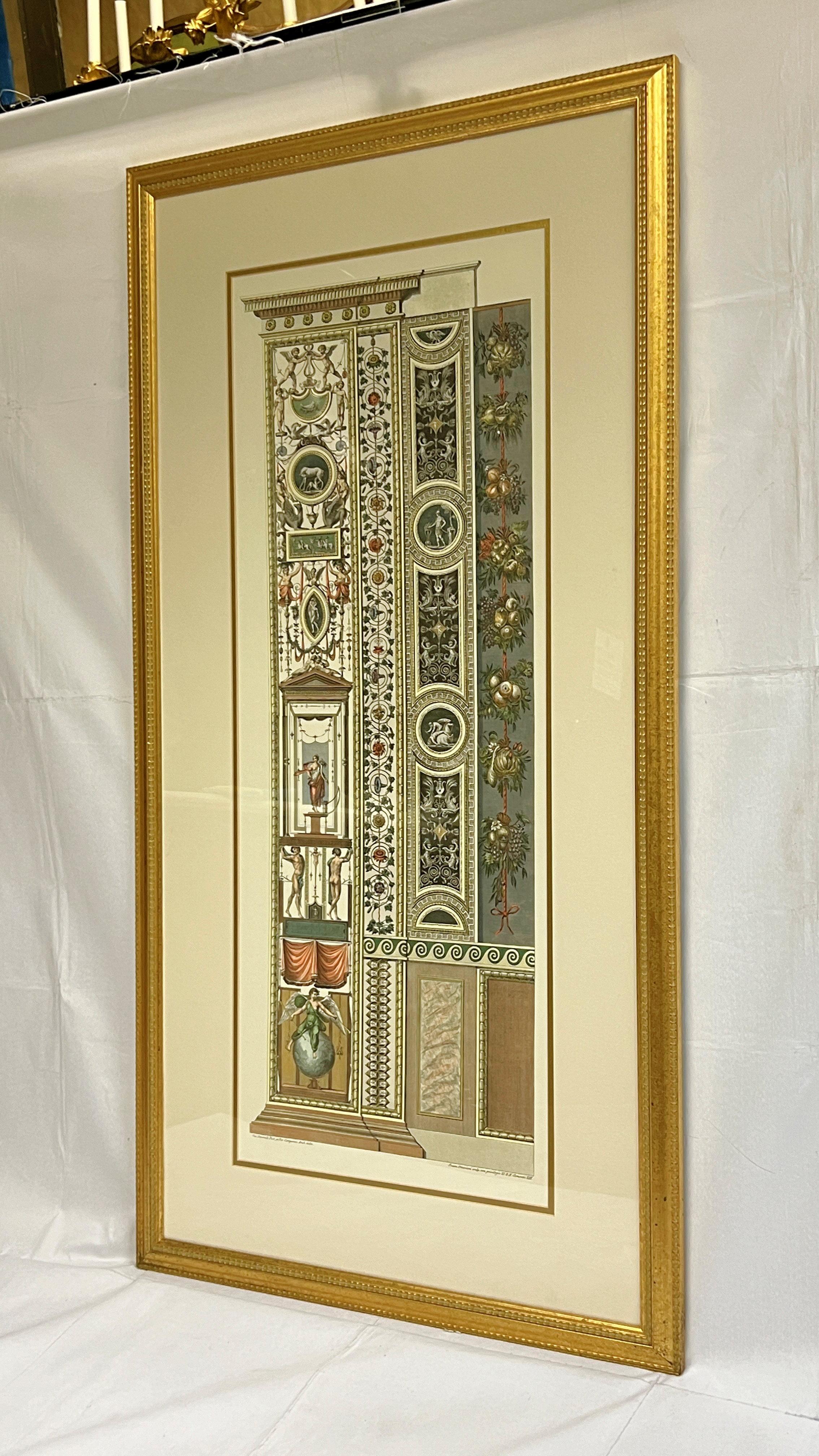Color Italian Renaissance style print after Giovanni Ottaviani (1735-1808), after le Logge di Raffaello nel Vaticano (Raphael's Loggias in the Vatican), originally engraved by Gaetano Savorelli (1770-1791).

Provenance:  Waldorf Astoria, New York. 