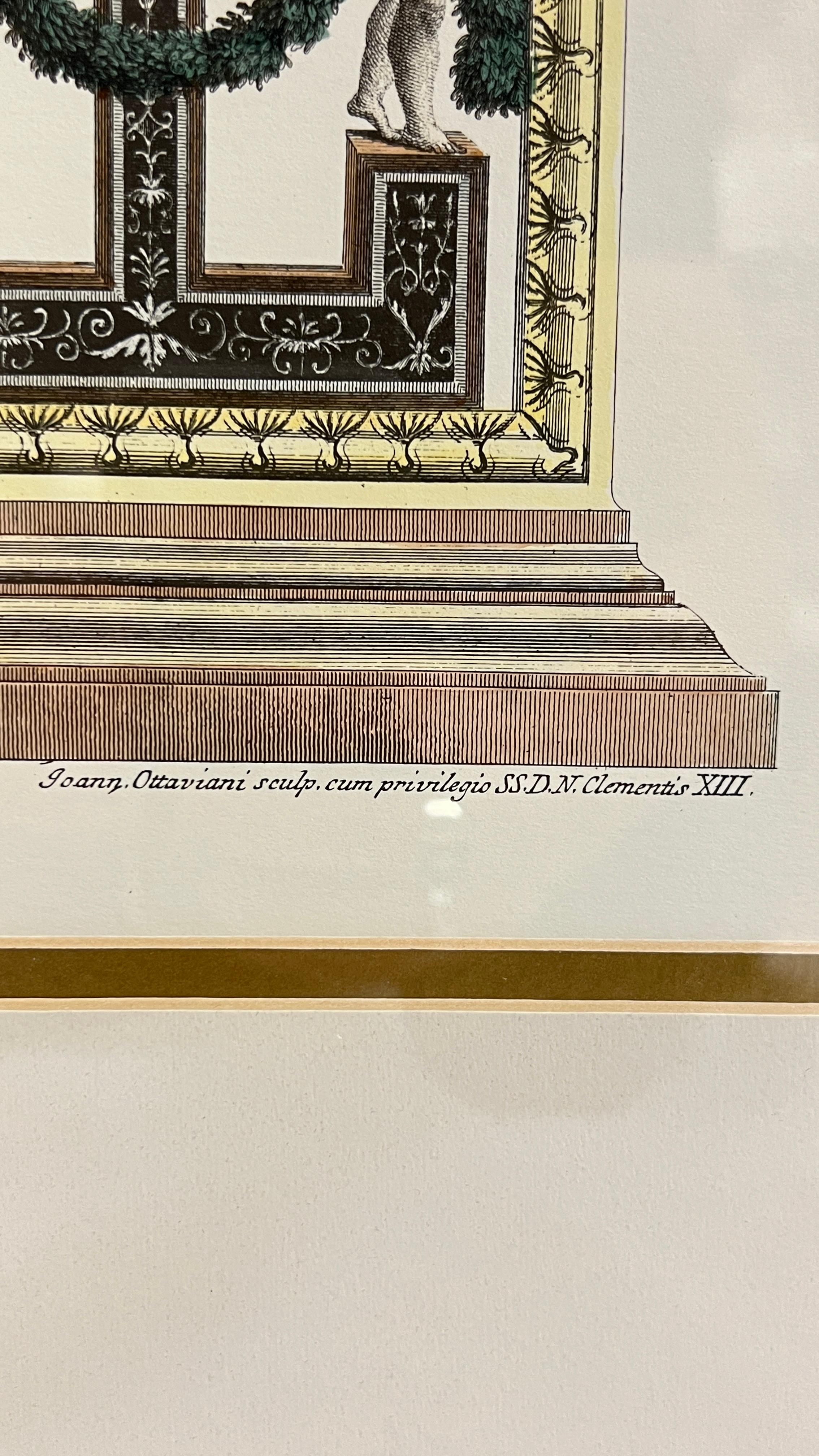 Gilt Framed Architectural Print of Raphael's Loggia in the Vatican