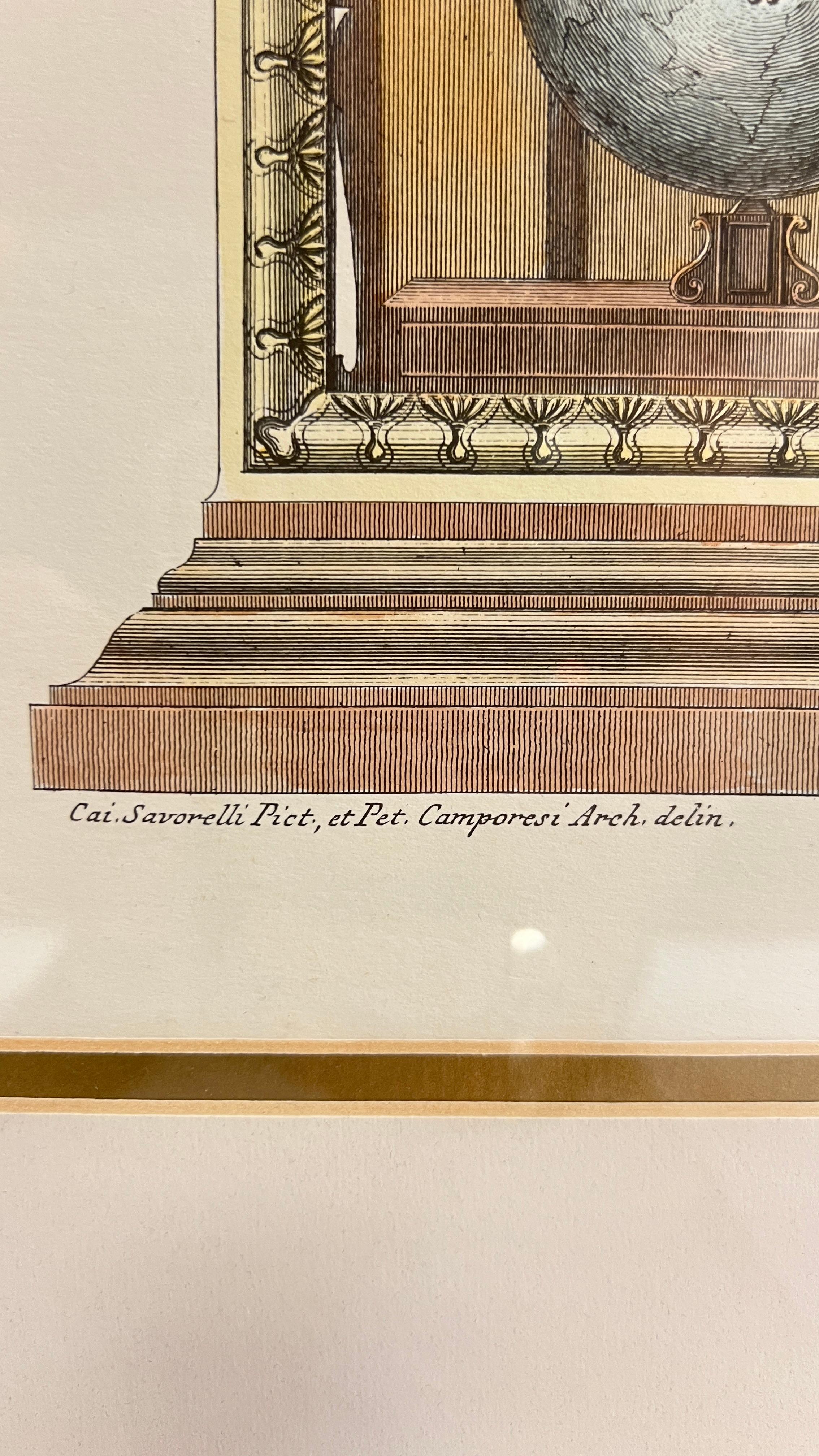 Framed Architectural Print of Raphael's Loggia in the Vatican In Good Condition In New York, NY