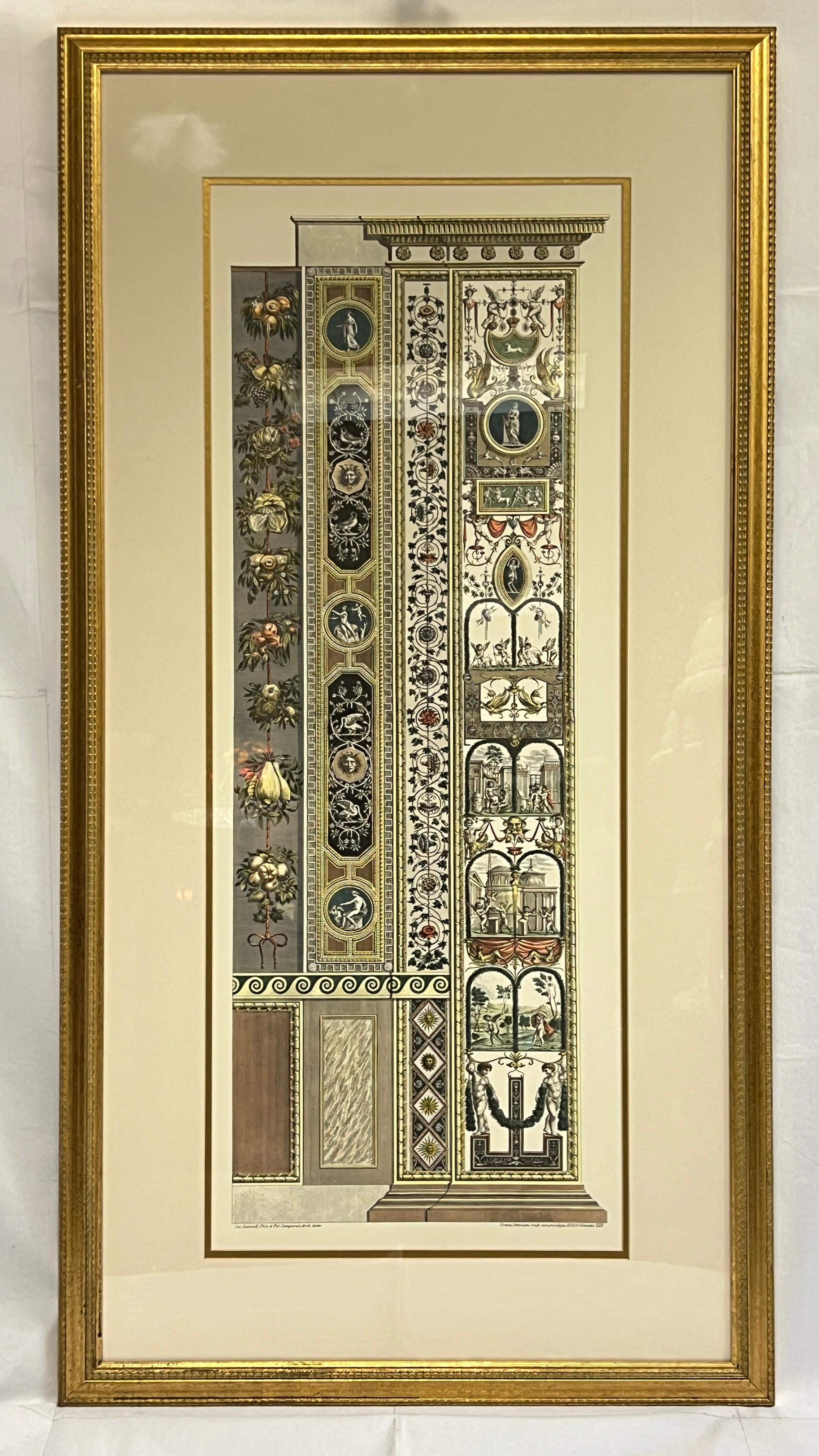 Framed Architectural Print of Raphael's Loggia in the Vatican In Good Condition In New York, NY