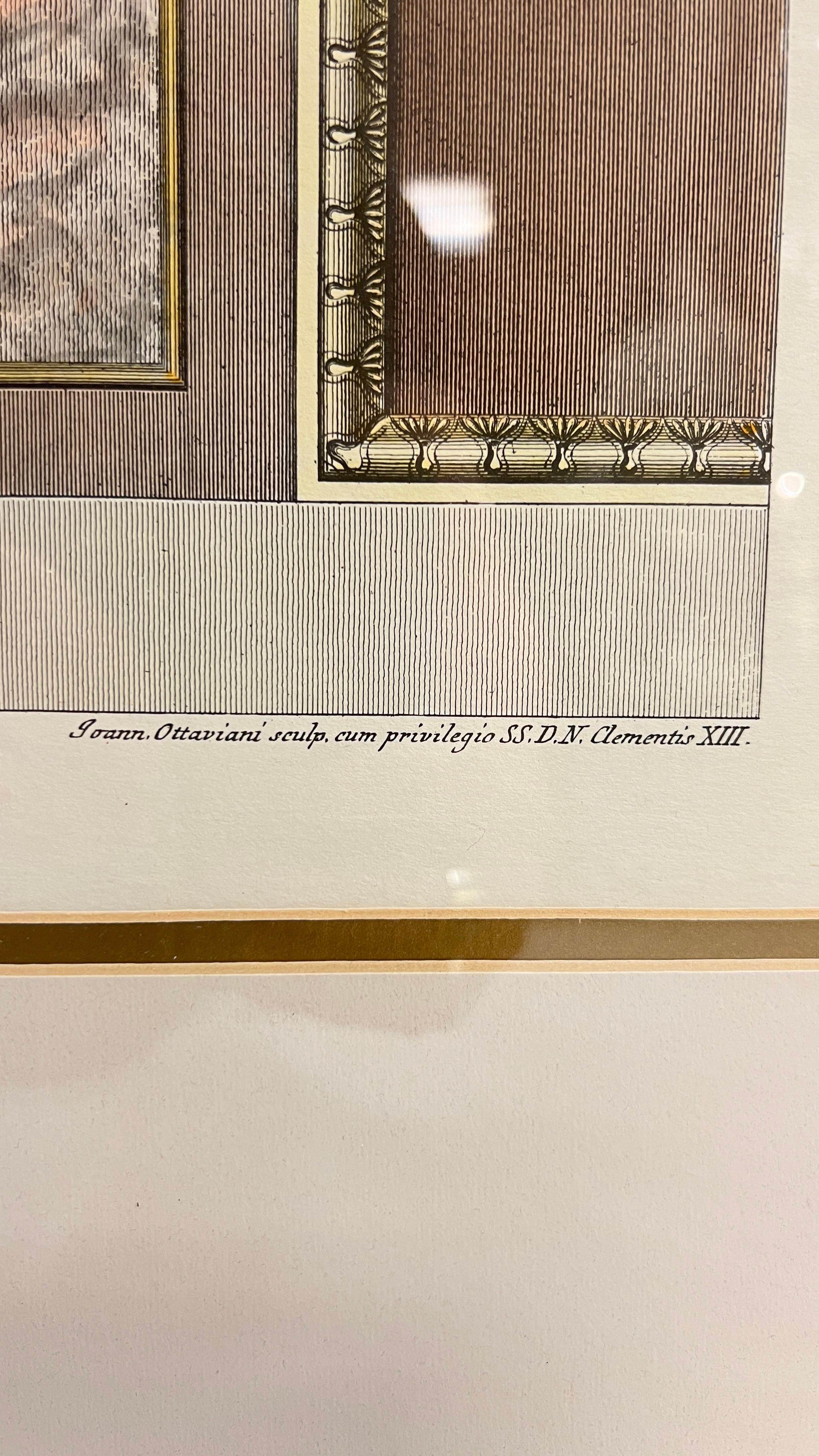 20th Century Framed Architectural Print of Raphael's Loggia in the Vatican