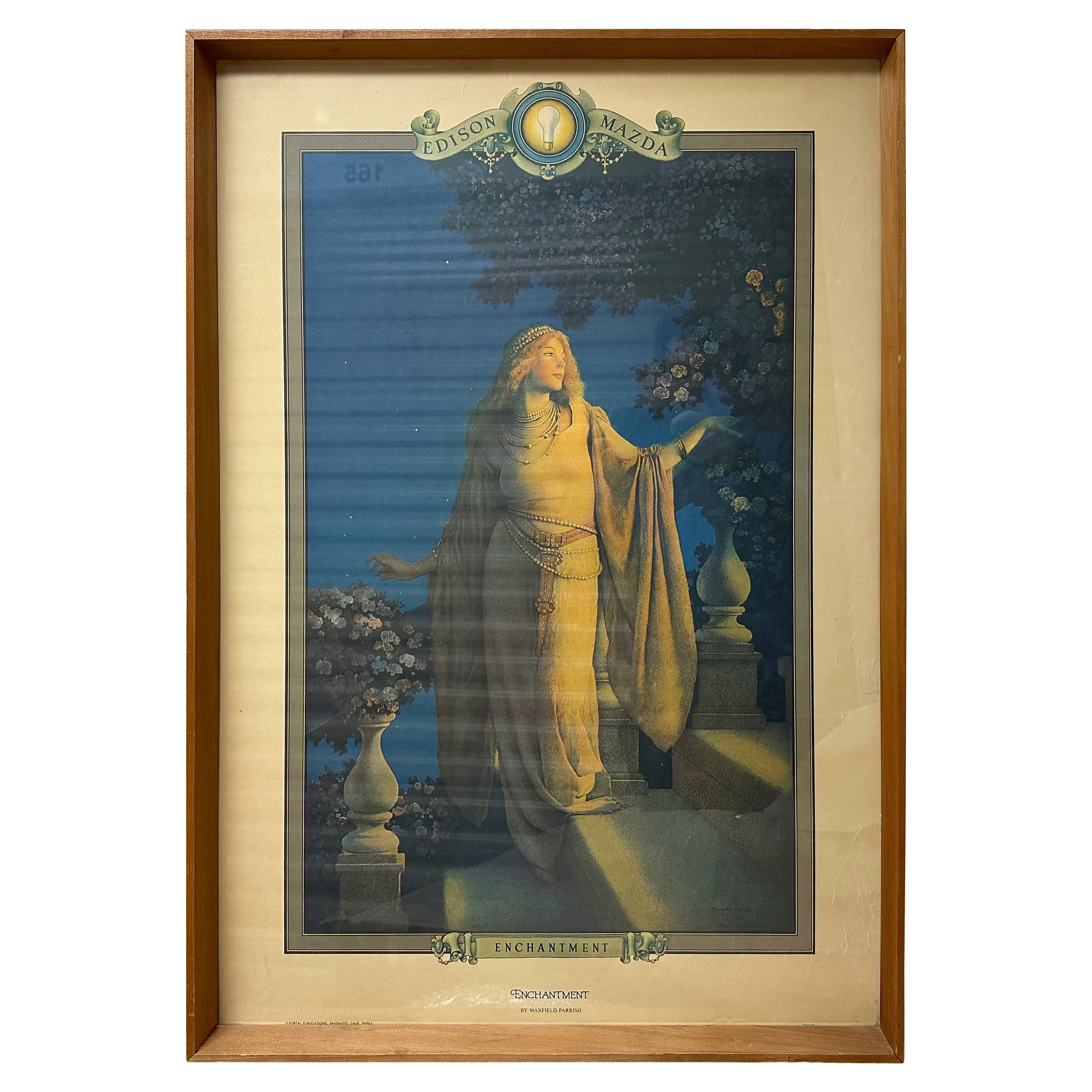 Art Decó Enmarcado Maxfield Parish Edison Mazda Enchantment Calendar Top Print en venta