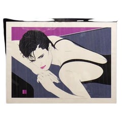 Framed Art Deco Style Limited Edition Print of a Woman, 1980s