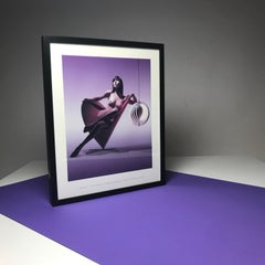 Framed Art Print by Verner Panton in Soft Toned Purple Colors