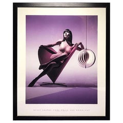 Framed Art Print by Verner Panton in Soft Toned Purple Colors