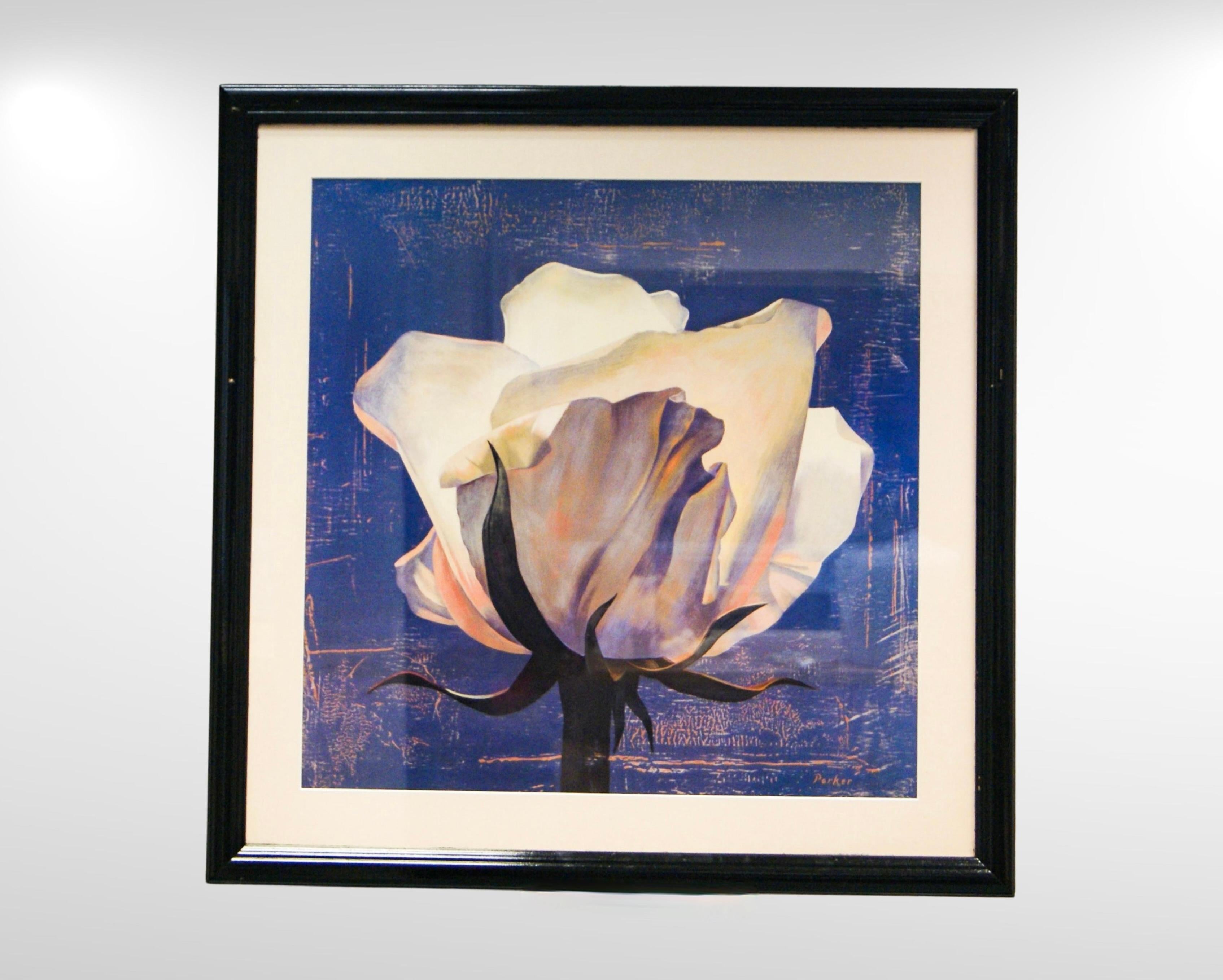Paper Framed Art Prints by Curtis Parker Glowing Magnolia & Glowing White Rose For Sale