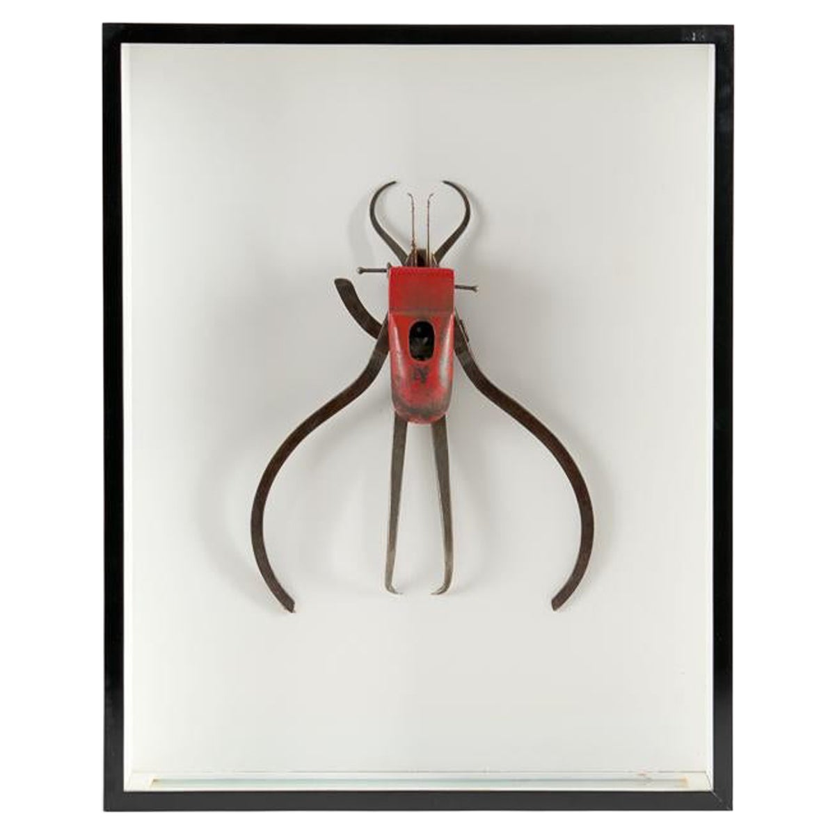 Gerahmte Assemblage-Skulptur mit Insektenmuster