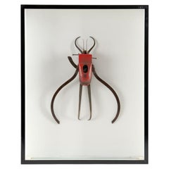 Gerahmte Assemblage-Skulptur mit Insektenmuster