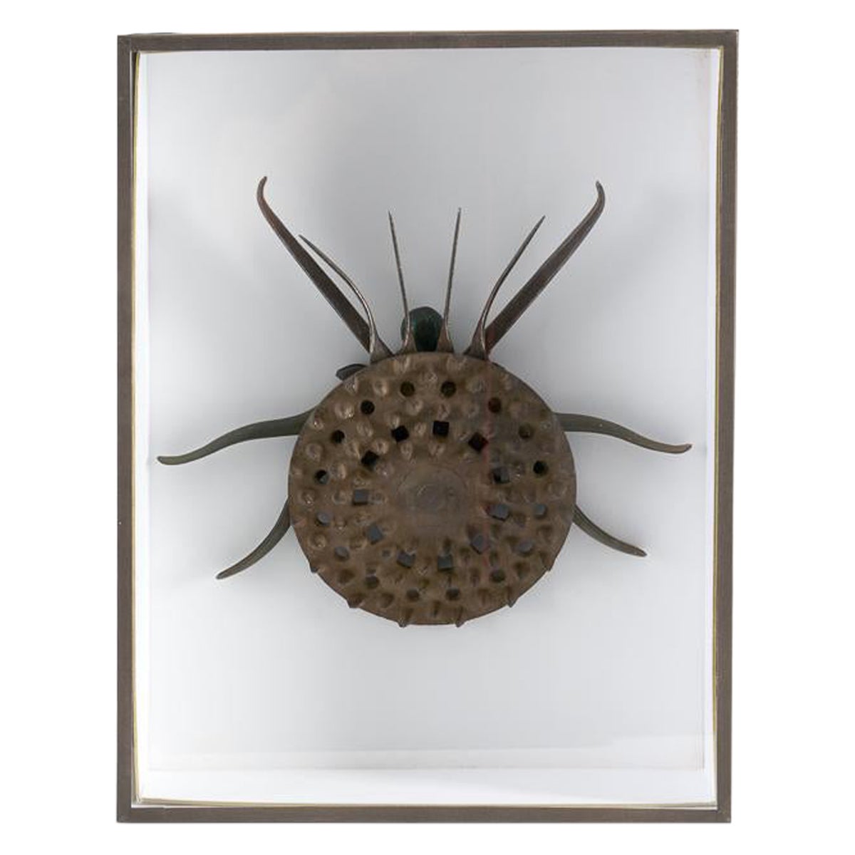 Gerahmte Assemblage-Skulptur mit Insektenmuster