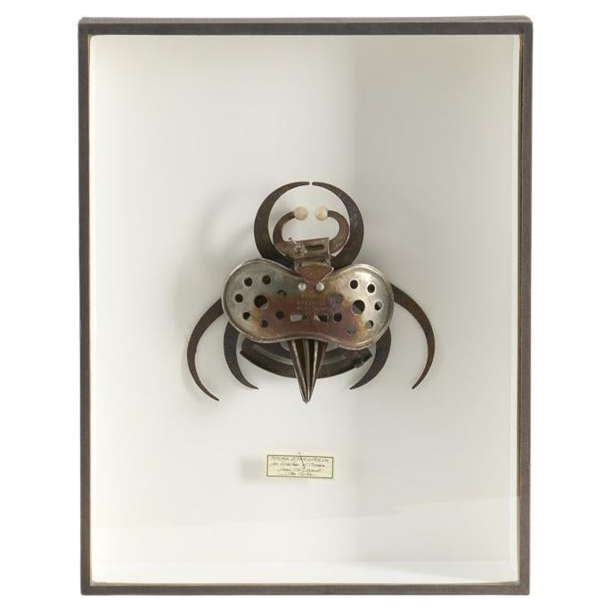 Gerahmte Assemblage-Skulptur mit Insektenmuster