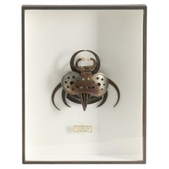 Gerahmte Assemblage-Skulptur mit Insektenmuster
