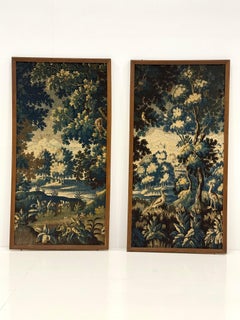 Framed Aubusson tapestries France 18th century