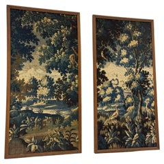 Framed Aubusson tapestries France 18th century
