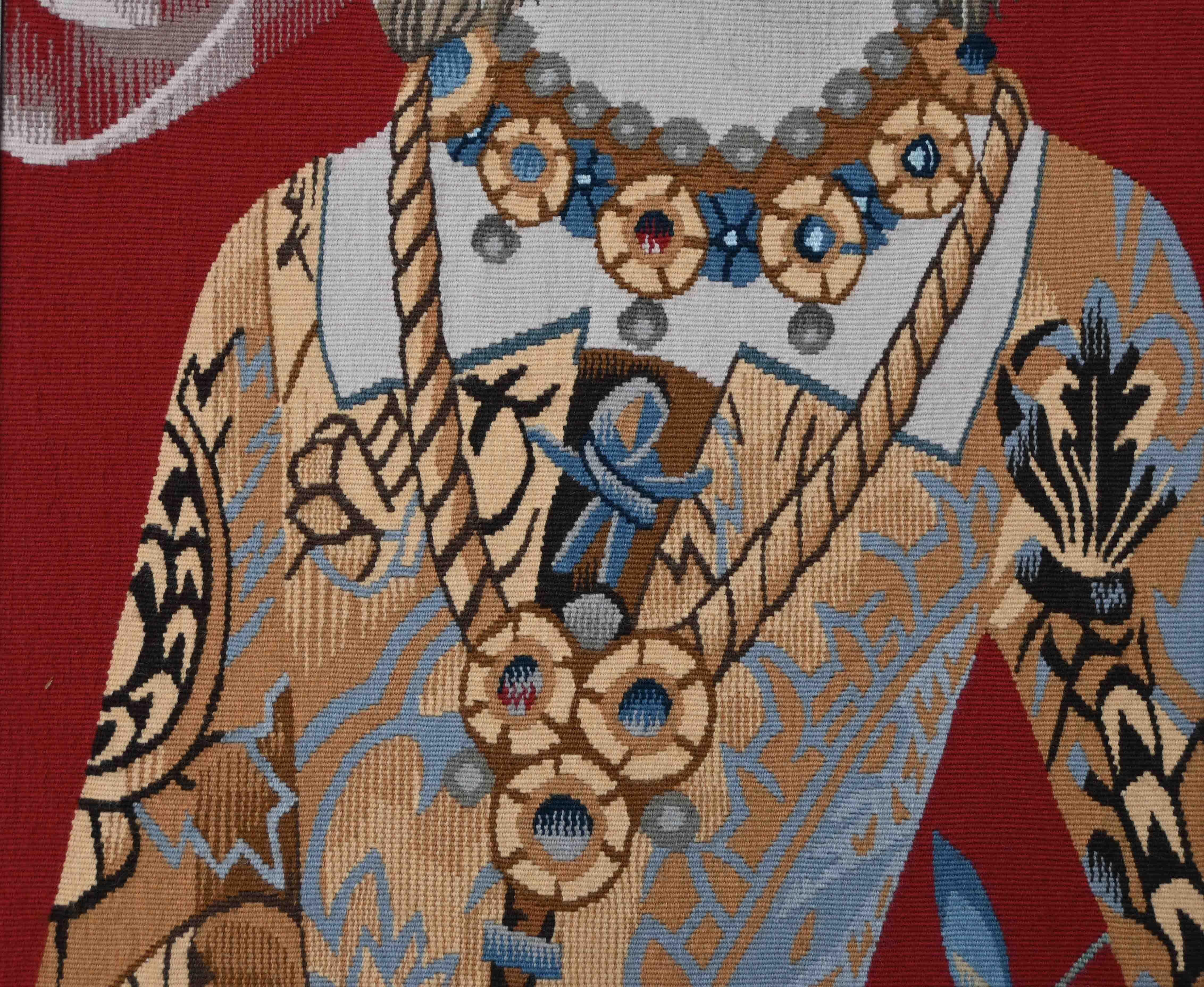 Framed Aubusson tapestry 19th, signed, Bolduc,  Lady with a Unicorn  N° 1391 In Excellent Condition For Sale In Paris, FR