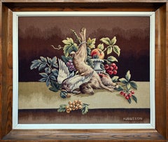 Framed Aubusson tapestry panel – Still life with game and fruit – No. 1684