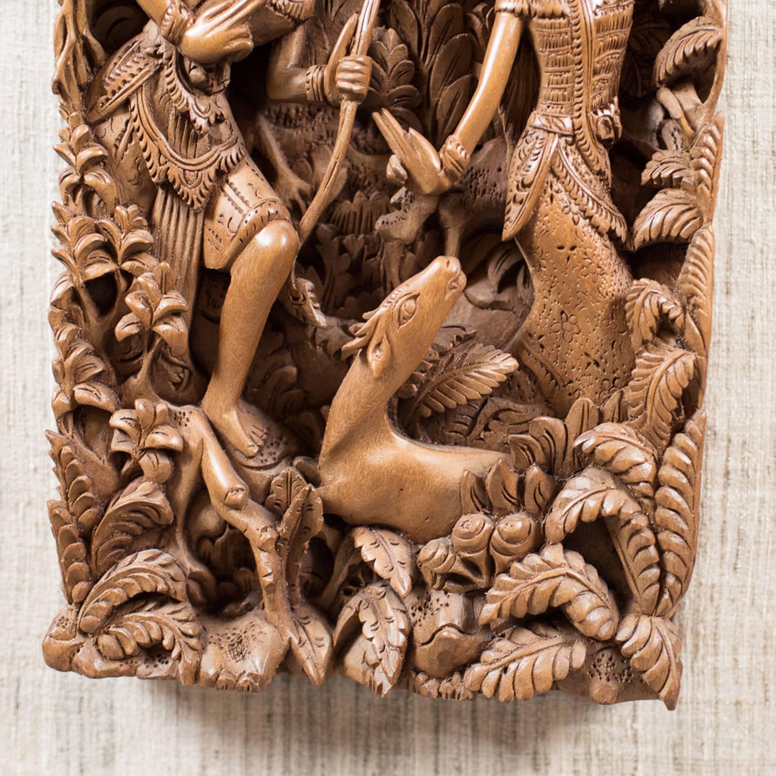 bali wood carving wall art
