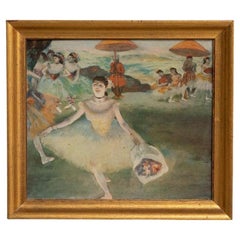 Framed Barnished Print After Edgar Degas – Vibrant Colors, circa 1980