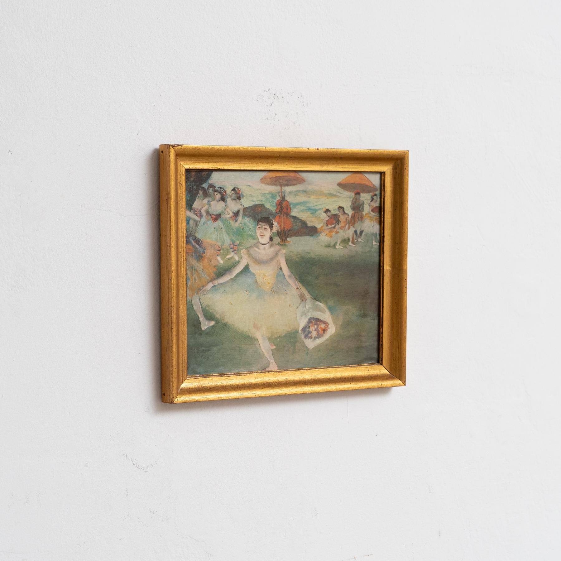 French Framed Barnished Print After Edgar Degas – Vibrant Colors, circa 1980 For Sale
