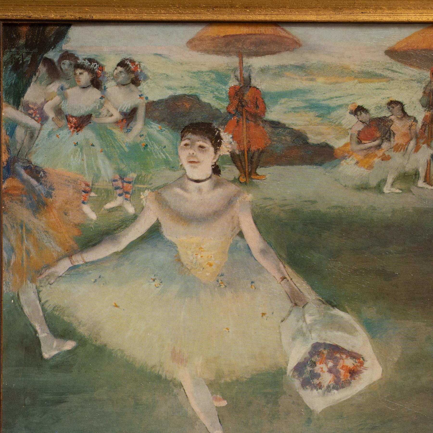 Late 20th Century Framed Barnished Print After Edgar Degas – Vibrant Colors, circa 1980 For Sale