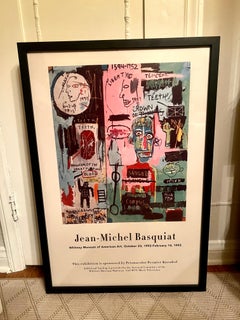 Póster enmarcado de la exposición de Basquiat en el Museo Whitney 1992-1993