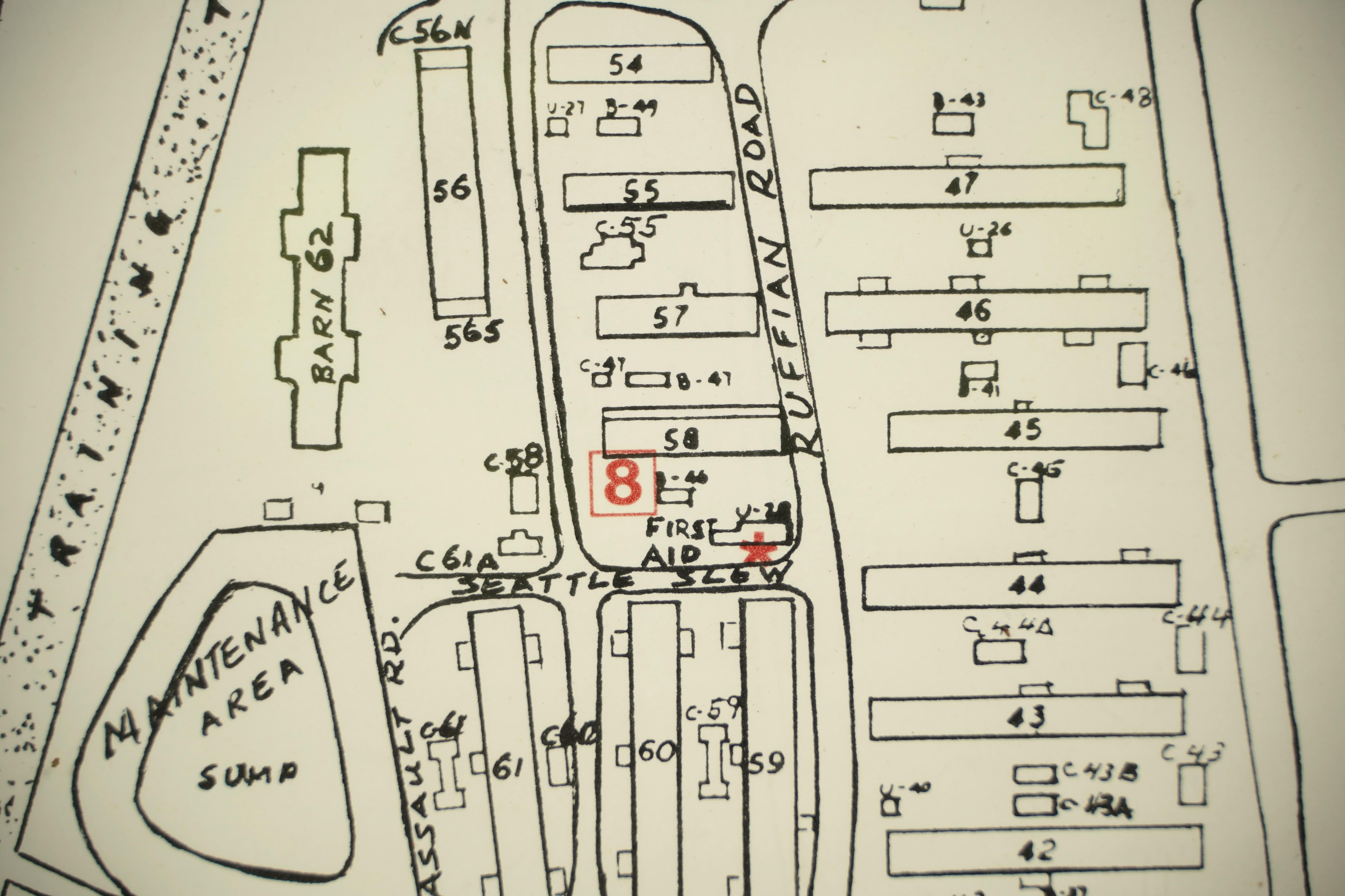 Acrylic Framed Belmont Park Racetrack Barn Area Guide Map For Sale
