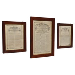 Antique Framed Billiard Rules Country House Set of 3 Victorian Rules