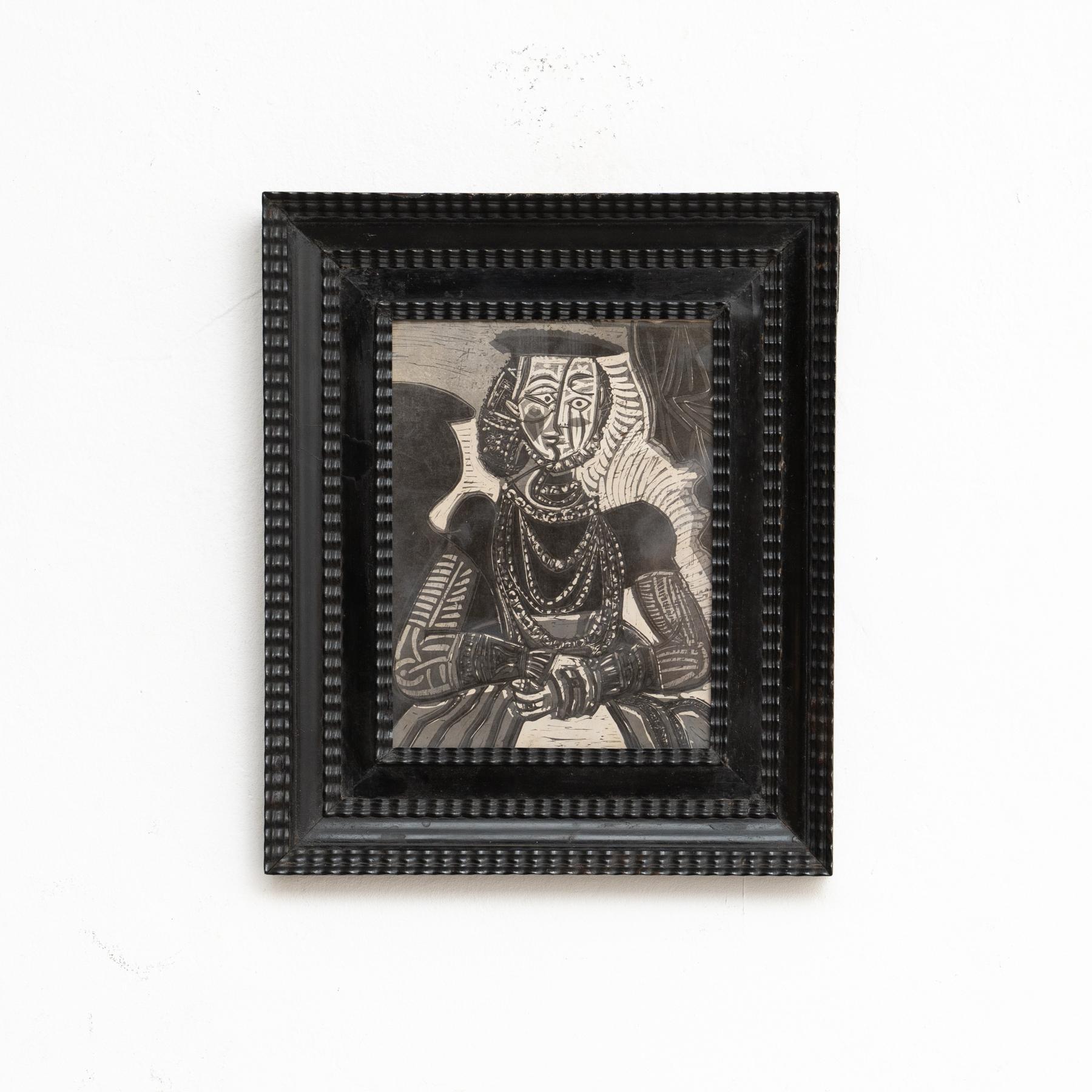Framed Black and White Archive Photography of Pablo Picasso, 1972

Discover a unique piece of art history with this framed black and white archive photography featuring important artwork by Pablo Picasso, printed in 1972. This exquisite photograph