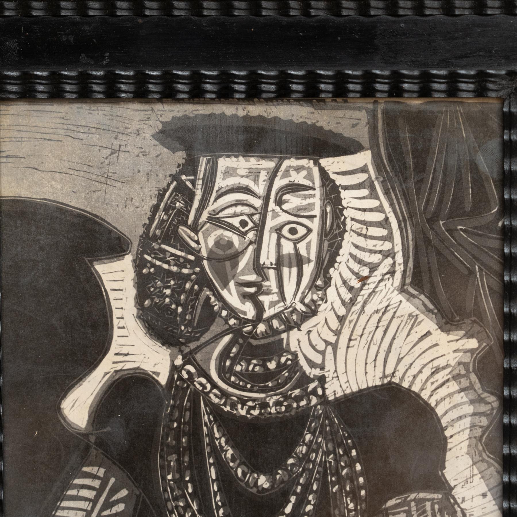 Framed Black and White Archive Photography of Pablo Picasso, 1972 In Good Condition For Sale In Barcelona, Barcelona