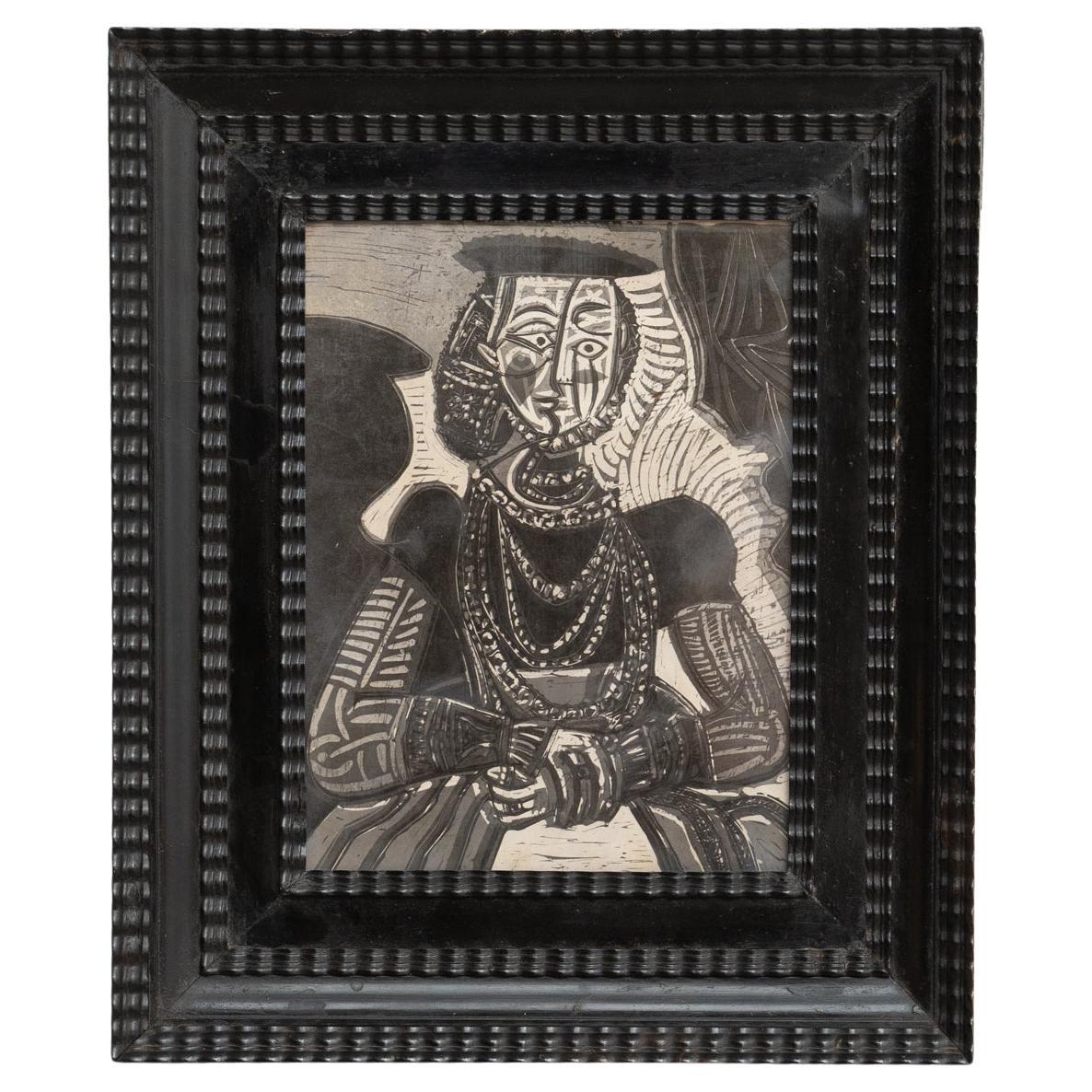 Fotografía de archivo en blanco y negro enmarcada de Pablo Picasso, 1972