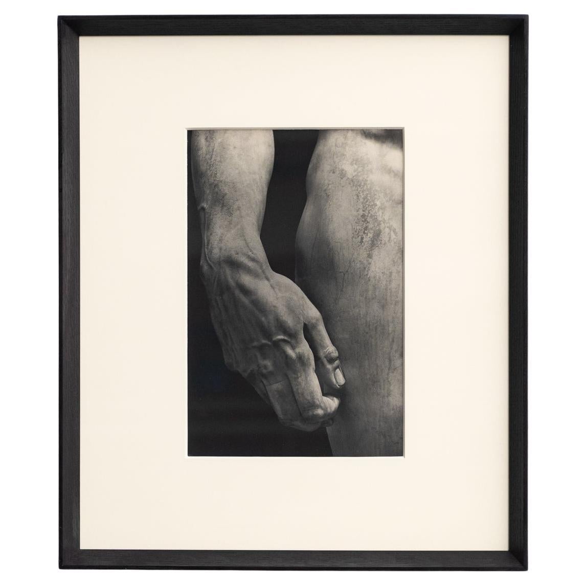 Framed Black and White Heliogravure of Michelangelo's David – Circa 1940