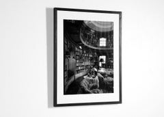 Framed Black and White Photograph of a Library