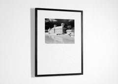 Framed Black and White Photograph of a Model House
