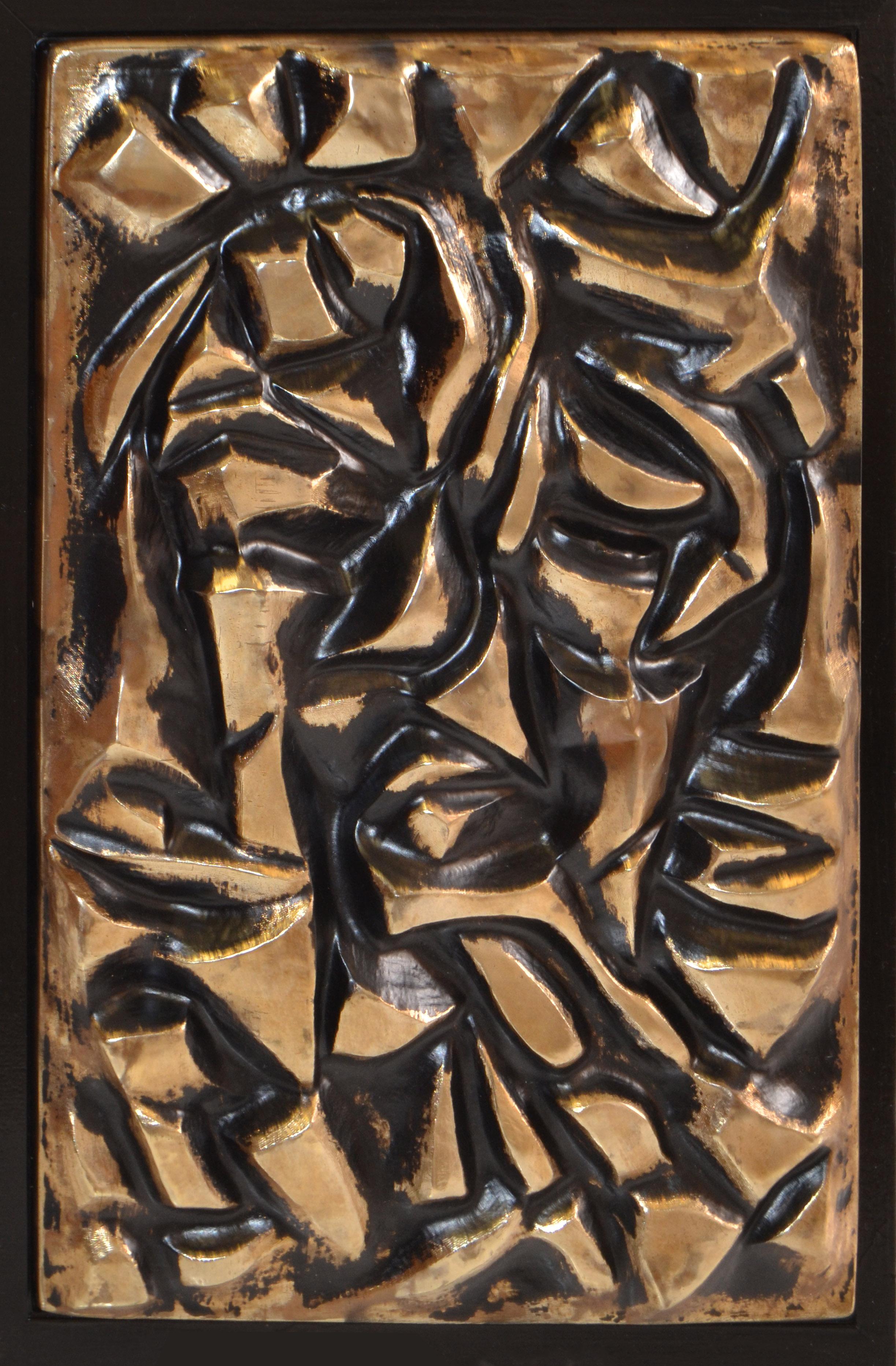 Incredible artistic abstract fiberglass sculpted Fine Art in Black and Gold, that can be wall mounted.
The Sculpture is framed in Black Wood and can be hung vertical.
No Signature found.
Art Size measures: 12.5 x 19.5 inches.