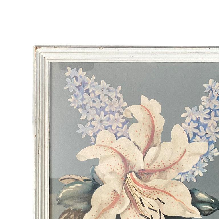 American Framed Botanical Print of a Stargazer Lily by Rene White For Sale