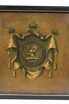 Framed British Painted Coat Of Arms