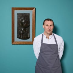 Framed Bronze Relief of St. John the Baptist After Desiderio Da Settignano