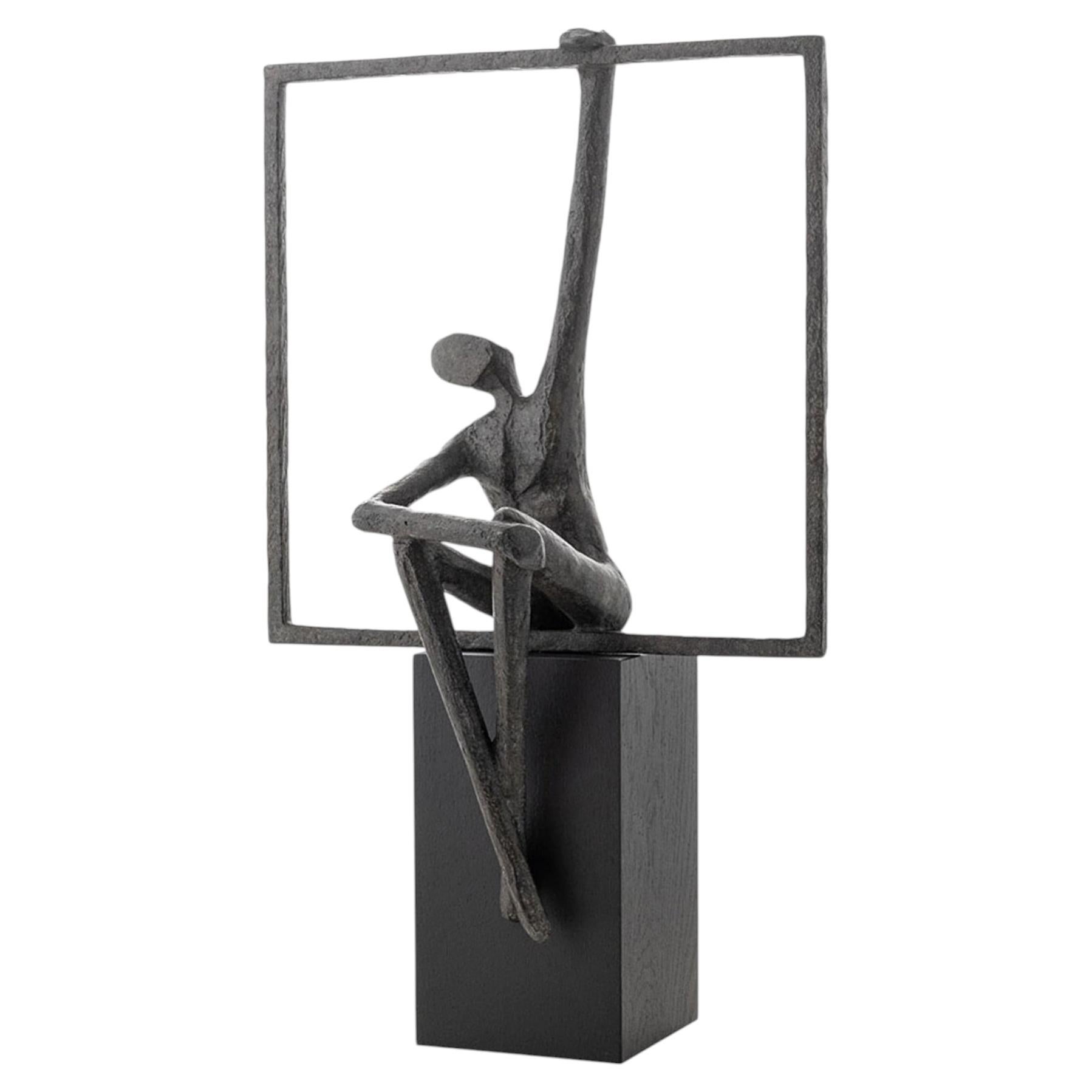 Framed Bronze Sculpture For Sale