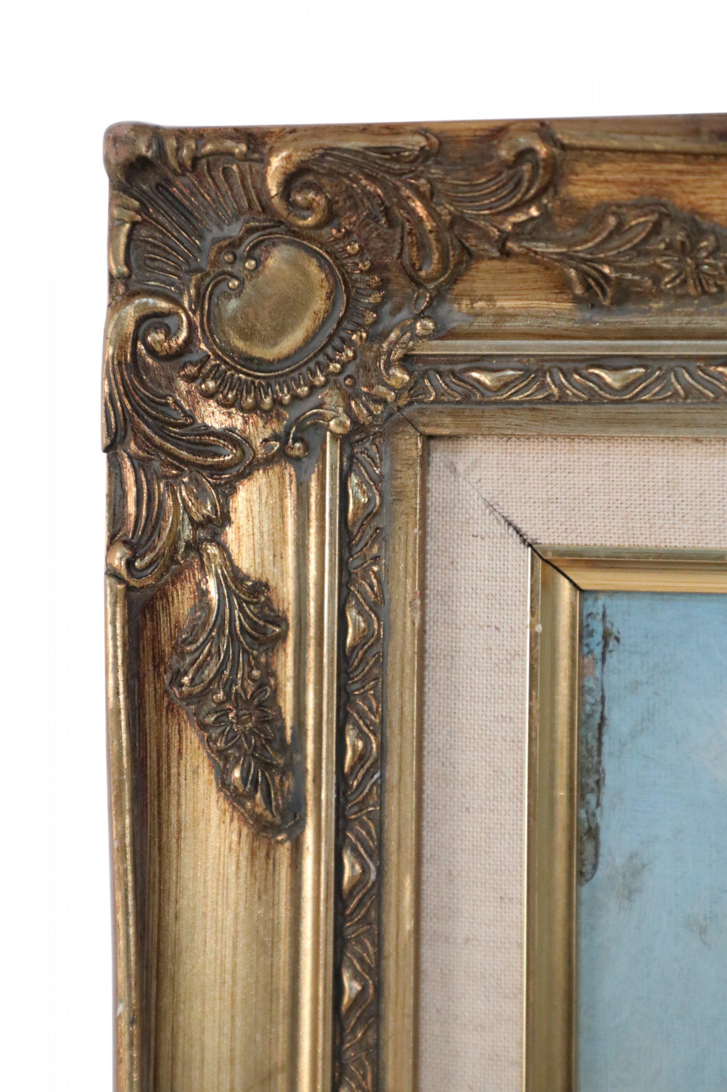 Americano Quadro con cornice con cane da punta bianco e marrone in vendita